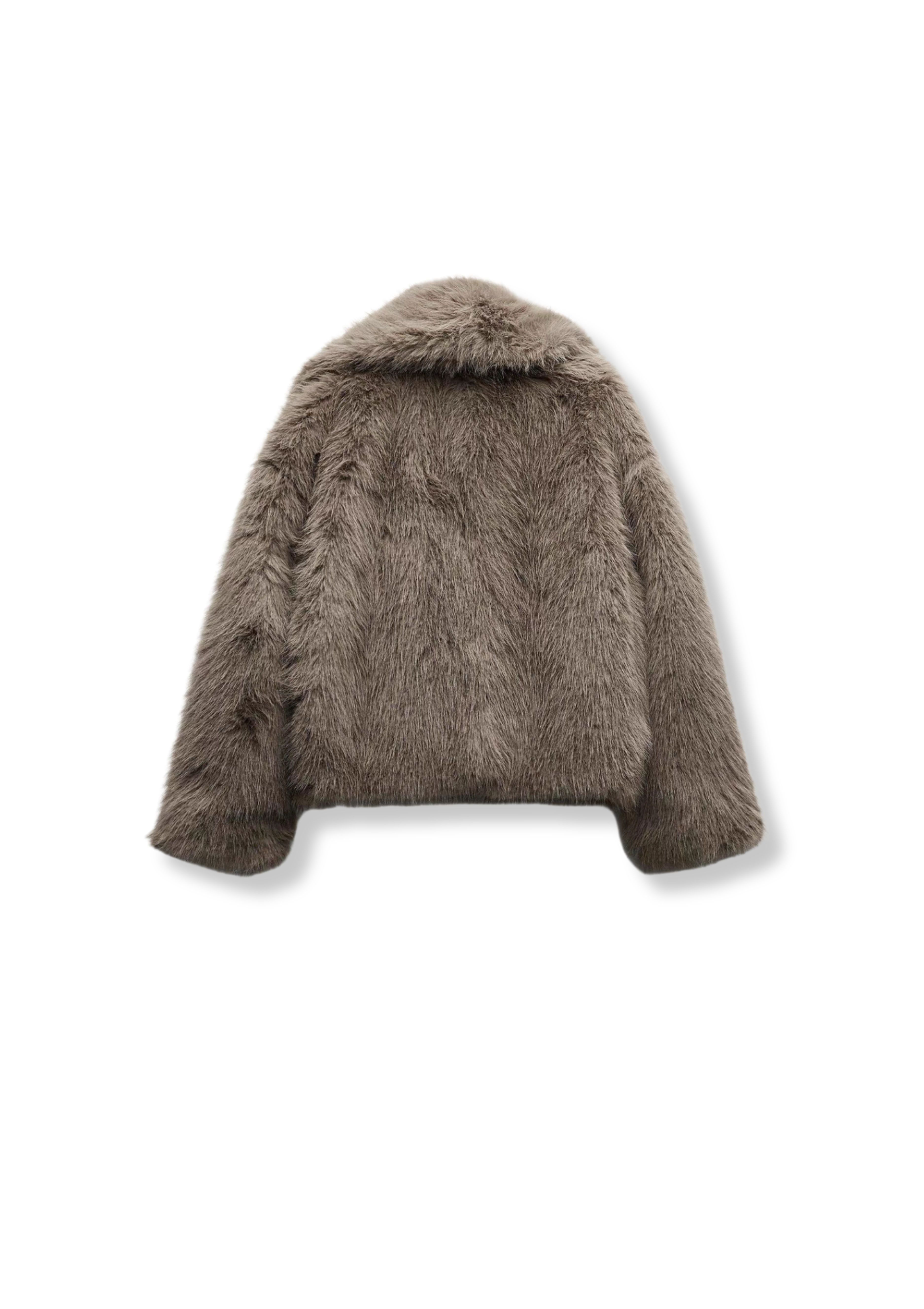 Eleganter brauner Kunstpelzmantel