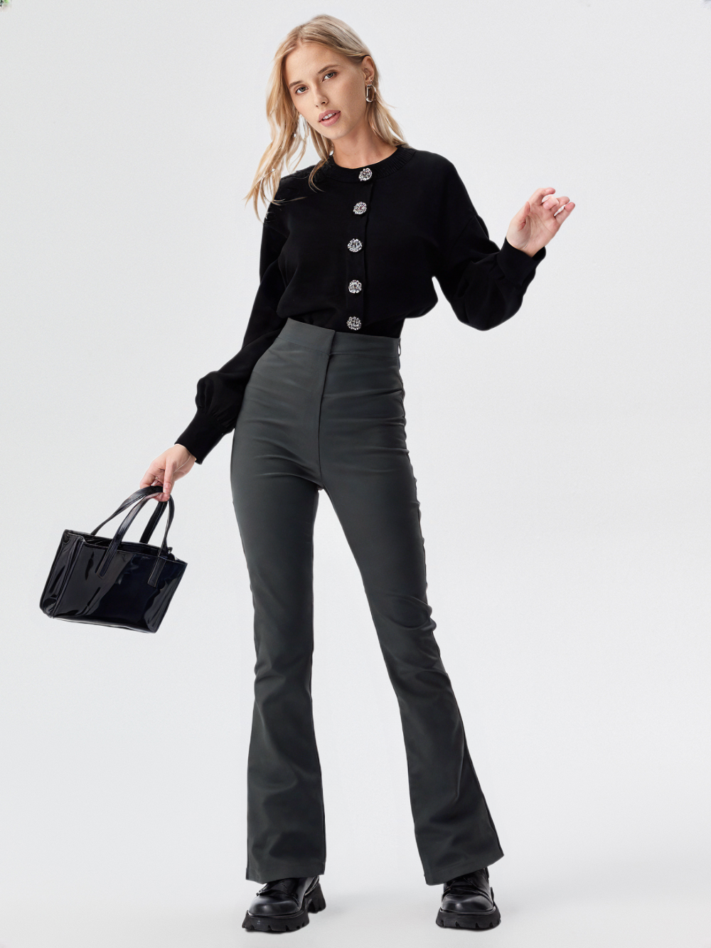 Elegante schwarze Strickjacke