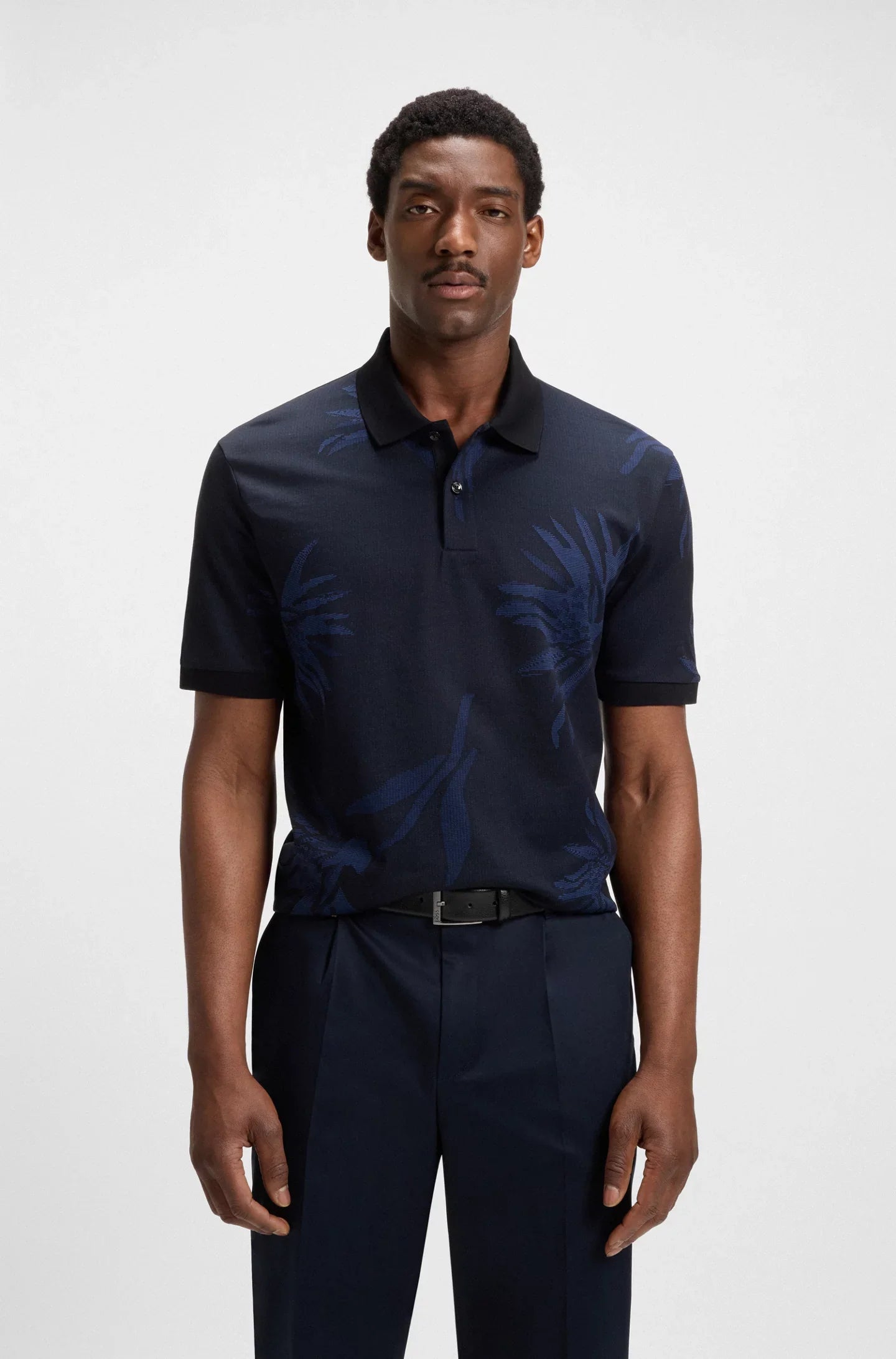 Poloshirt aus Baumwolljersey mit Jacquard